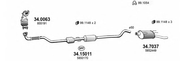 ASSO ART3546 Exhaust System